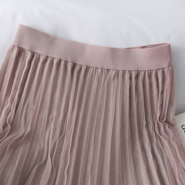 Aktuális női redős szoknya magas derékkal és tüllel