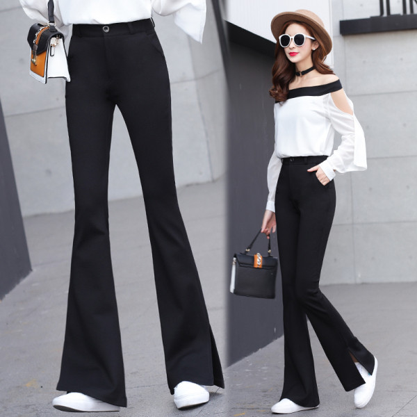 Fekete női nadrág magas derekú Charleston típusúval