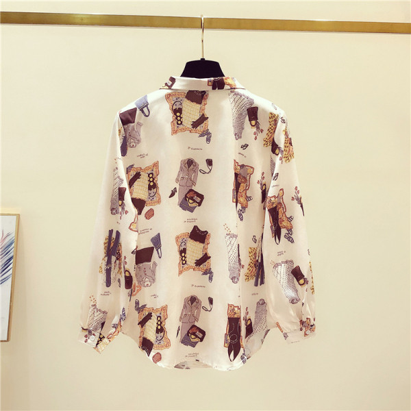 Női ing színes rátéttel és klasszikus gallérral