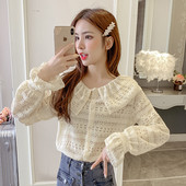 Sieviešu ikdienas pavasara krekls ar garām piedurknēm un pogām