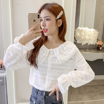 Sieviešu ikdienas pavasara krekls ar garām piedurknēm un pogām