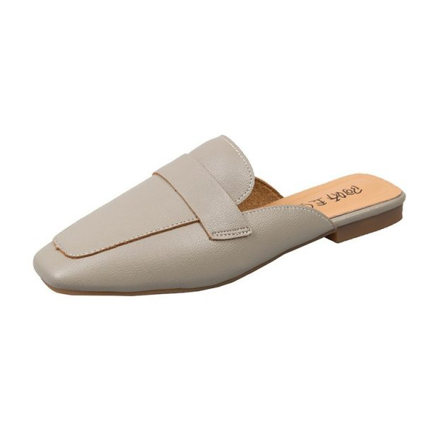 Naiste vabaaja sussid, puhas mudel ökonahast ja lameda tallaga