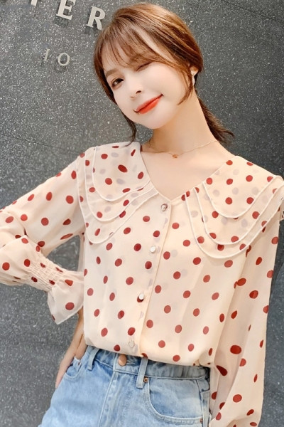 Vabaaja naiste kevadsärk pikkade varrukatega šifoonist