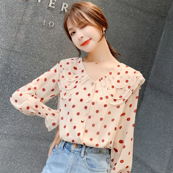 Vabaaja naiste kevadsärk pikkade varrukatega šifoonist