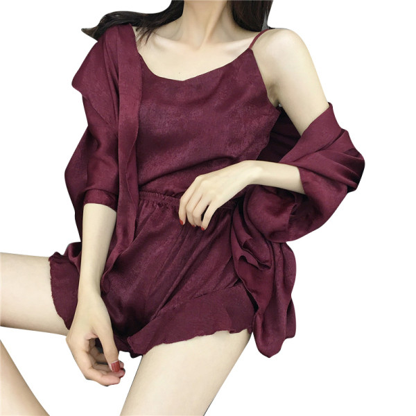 Sieviešu vasaras pidžama trīs daļās - veste, bikses un šorti