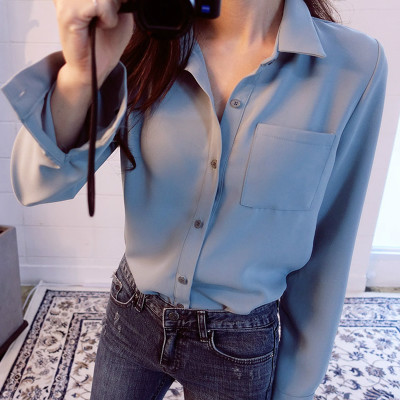 Női alkalmi ing klasszikus modell zsebbel