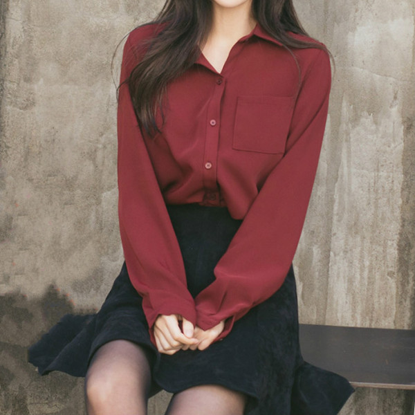 Női alkalmi ing klasszikus modell zsebbel