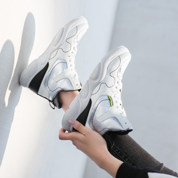 Női alkalmi bőr tornacipő boka magassággal