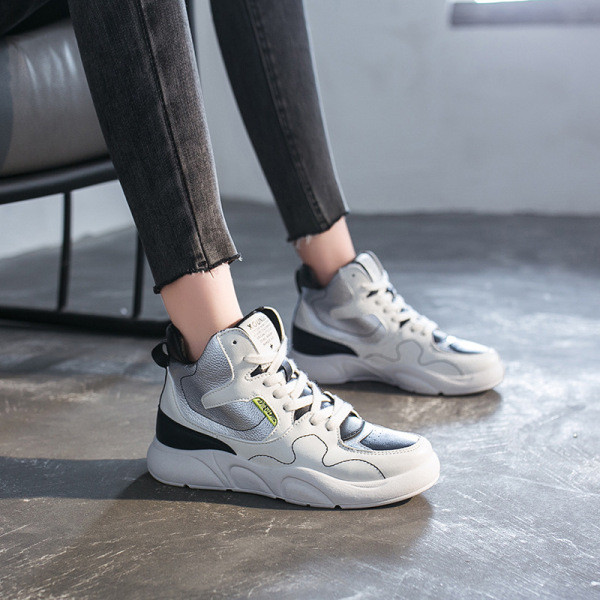 Női alkalmi bőr tornacipő boka magassággal