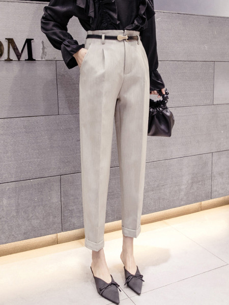 Ikdienas sieviešu bikses ar augstu vidukli 7/9