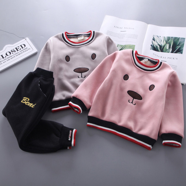 Vaikiškas dviejų dalių rinkinys berniukams ir mergaitėms iš aksomo