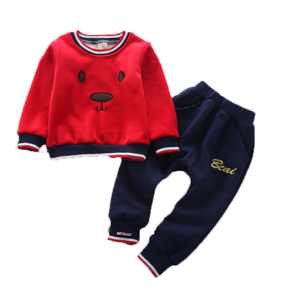 Vaikiškas dviejų dalių rinkinys berniukams ir mergaitėms iš aksomo