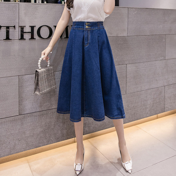 Sieviešu ikdienas svārki ar elastīgu jostasvietu un pogām