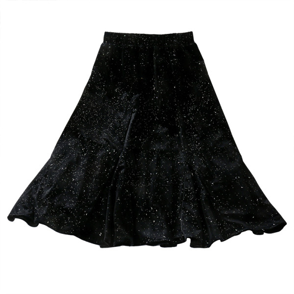 Разкроена дамска пола с висока талия и средна дължина