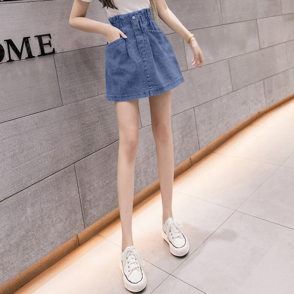 Fusta casual dama cu talie elastica si buzunare