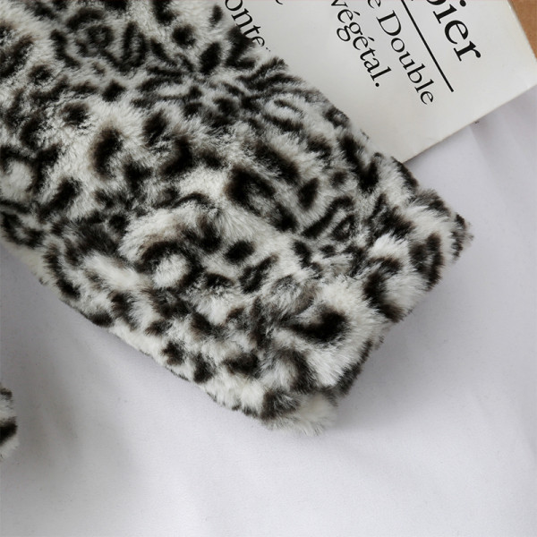 Új modell női tollkabát kapucnival és leopárd mintával