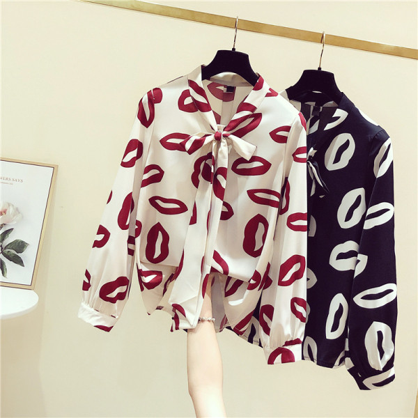 Stílusos női ing színes csók rátéttel