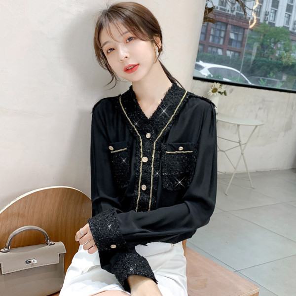 Alkalmi női ing csipkével és zsebekkel