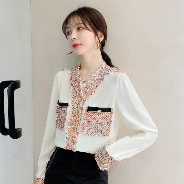 Alkalmi női ing csipkével és zsebekkel