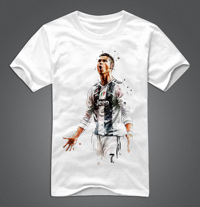 Balts vīriešu T-krekls ar īsām piedurknēm un aplikāciju