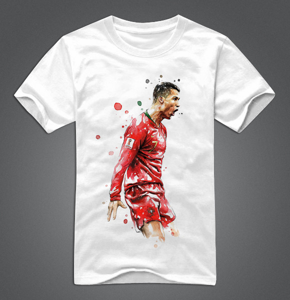 Balts vīriešu T-krekls ar īsām piedurknēm un aplikāciju