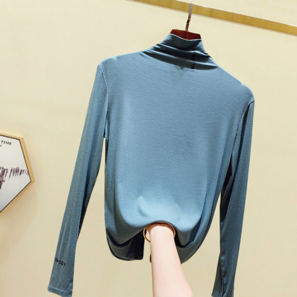 Női őszi alkalmi blúz magas gallérral