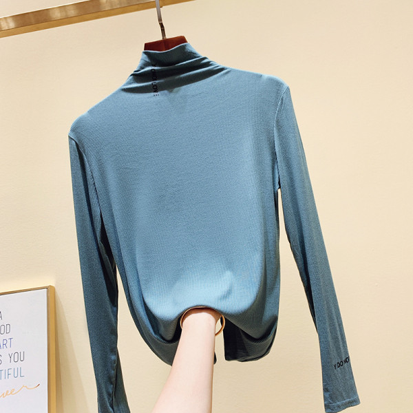 Női őszi alkalmi blúz magas gallérral