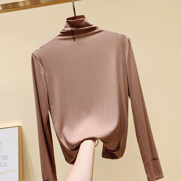 Női őszi alkalmi blúz magas gallérral