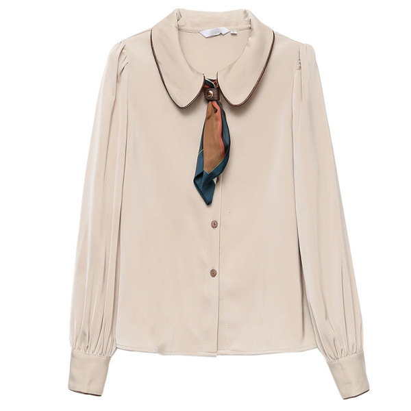 Ikdienas sieviešu krekls ar klasisku apkakli un pogām