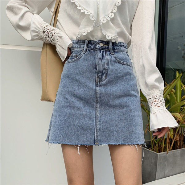 Nyári rövid farmerszoknya kék színű sima modellben