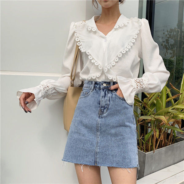 Nyári rövid farmerszoknya kék színű sima modellben