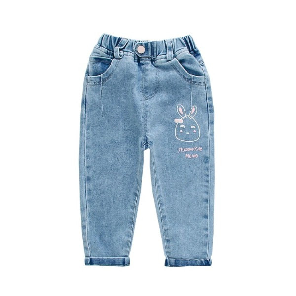 Aktuāli bērnu džinsi ar aplikāciju meitenēm