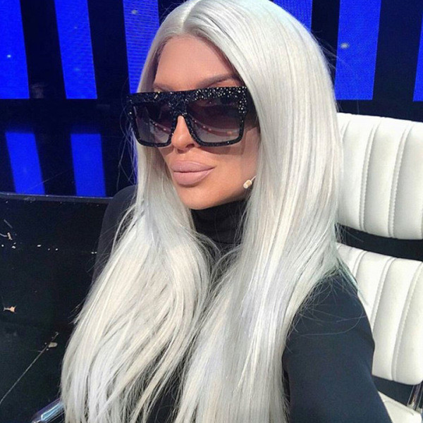 Női napszemüveg maszk új modellje négyzet alakú és kövekkel