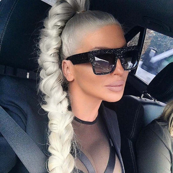 Női napszemüveg maszk új modellje négyzet alakú és kövekkel