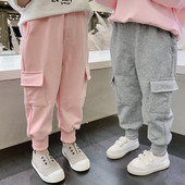 Ikdienas bērnu bikses ar kabatām un elastīgu jostasvietu