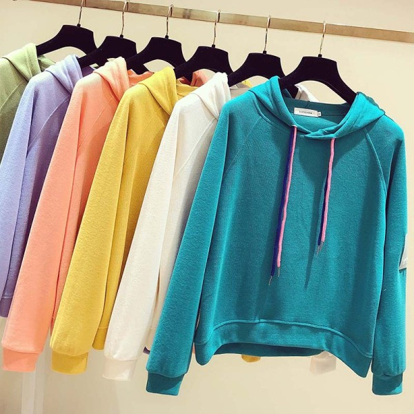 Női alkalmi őszi-téli blúz kapucni és nyakkendő