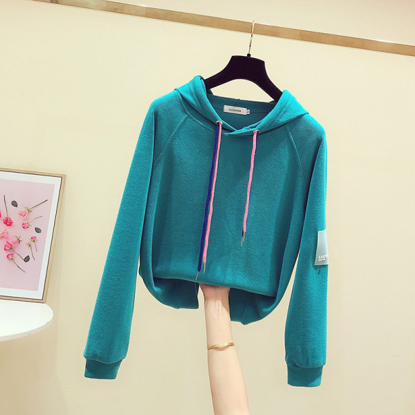 Női alkalmi őszi-téli blúz kapucni és nyakkendő