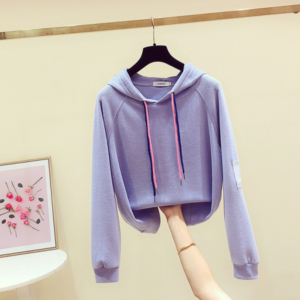 Női alkalmi őszi-téli blúz kapucni és nyakkendő