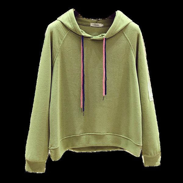 Női alkalmi őszi-téli blúz kapucni és nyakkendő