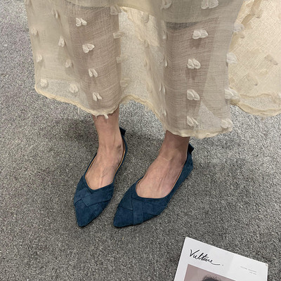 Sieviešu ikdienas mokasīni no eko zamšādas smaila modeļa