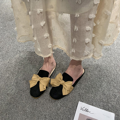 Eco velúrból készült hétköznapi papucs szalaggal