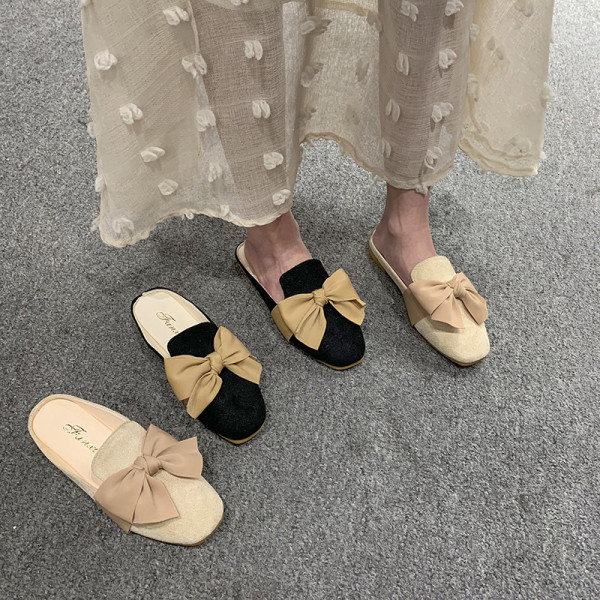 Eco velúrból készült hétköznapi papucs szalaggal