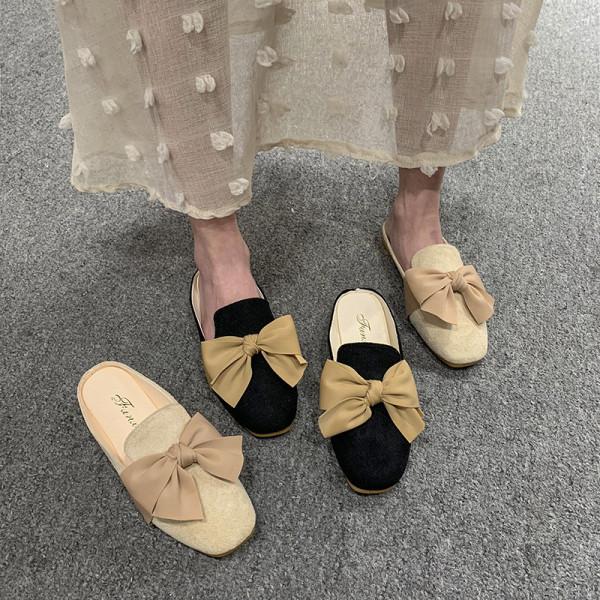 Eco velúrból készült hétköznapi papucs szalaggal