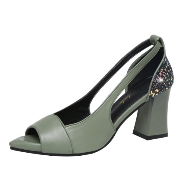 Sandale de dama din imitatie de piele cu efect stralucitor