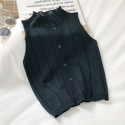 Megzti moteriški marškiniai su sagomis ir ovalia iškirpte