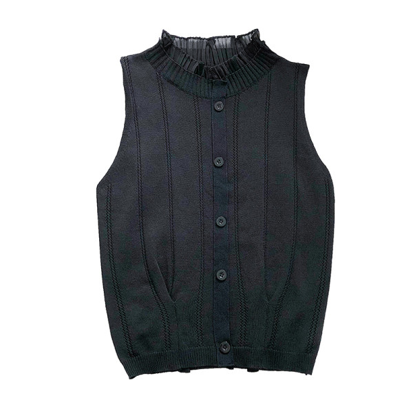 Megzti moteriški marškiniai su sagomis ir ovalia iškirpte