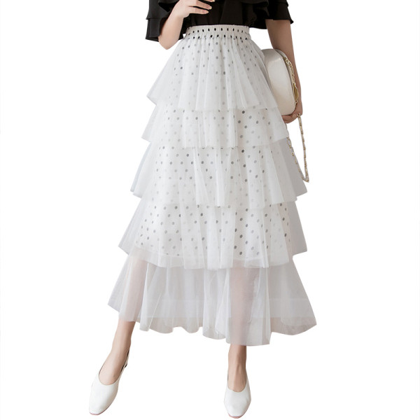 Модерна дамска дълга пола с тюл