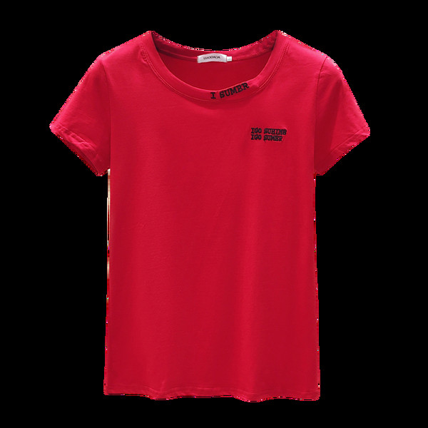 Lezser női nyári póló kerek nyakkivágással és rövid ujjal