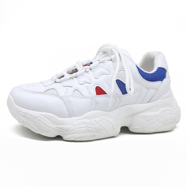 Alkalmi női tornacipő magas talppal és fűzővel