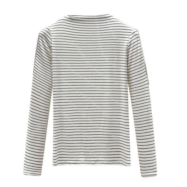 Sieviešu ikdienišķa svītraina blūze ar apaļu kakla izgriezumu